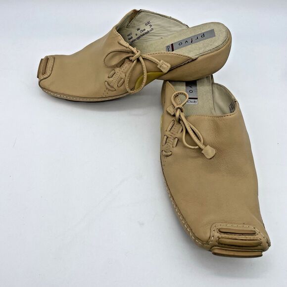 Clark's Privo Slip On Comfort Shoe's Women's 8M Tan Leather Lagenlook Bohochic - Picture 3 of 16